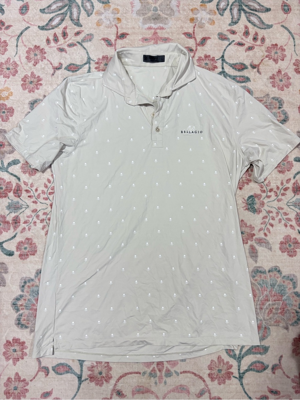 G/FORE taupe Polo with Subtle scull Motif